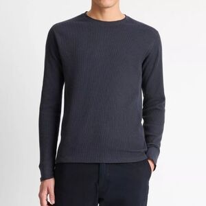 VINCE MENS NAVY THERMAL LONG SLEEVE CREWNECK SZ MEDIUM
